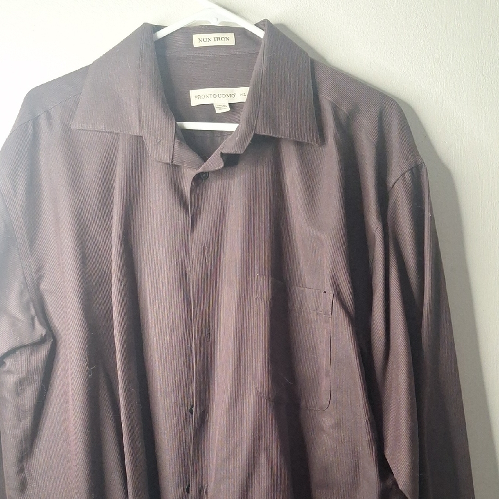 Pronto Uomo Brown Dress Shirt Elegant Formal Wear